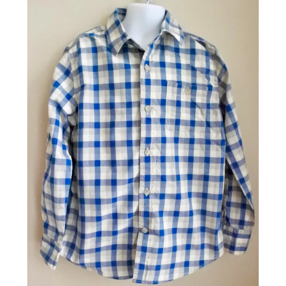 CREWCUTS white and blue checkered shirt size 8